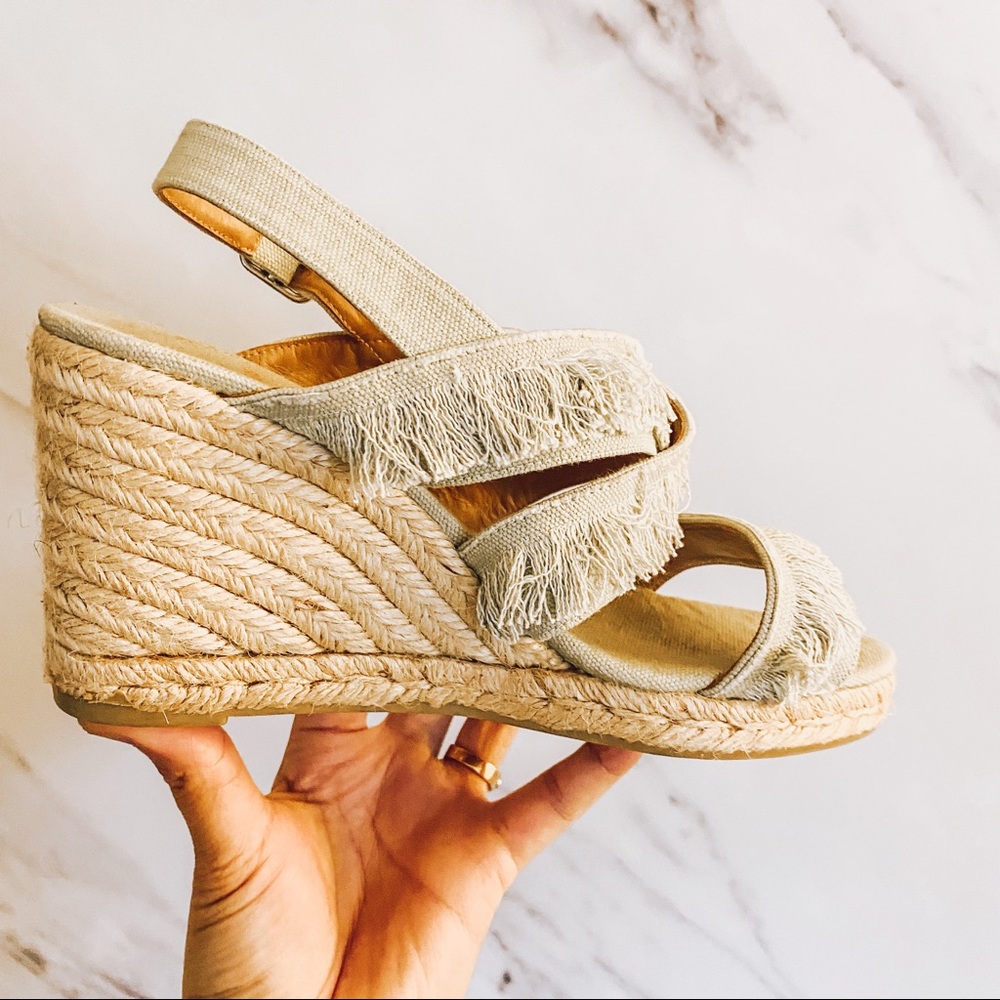 Castener Begga Fringe Slingback Espadrille Wedges Size 8